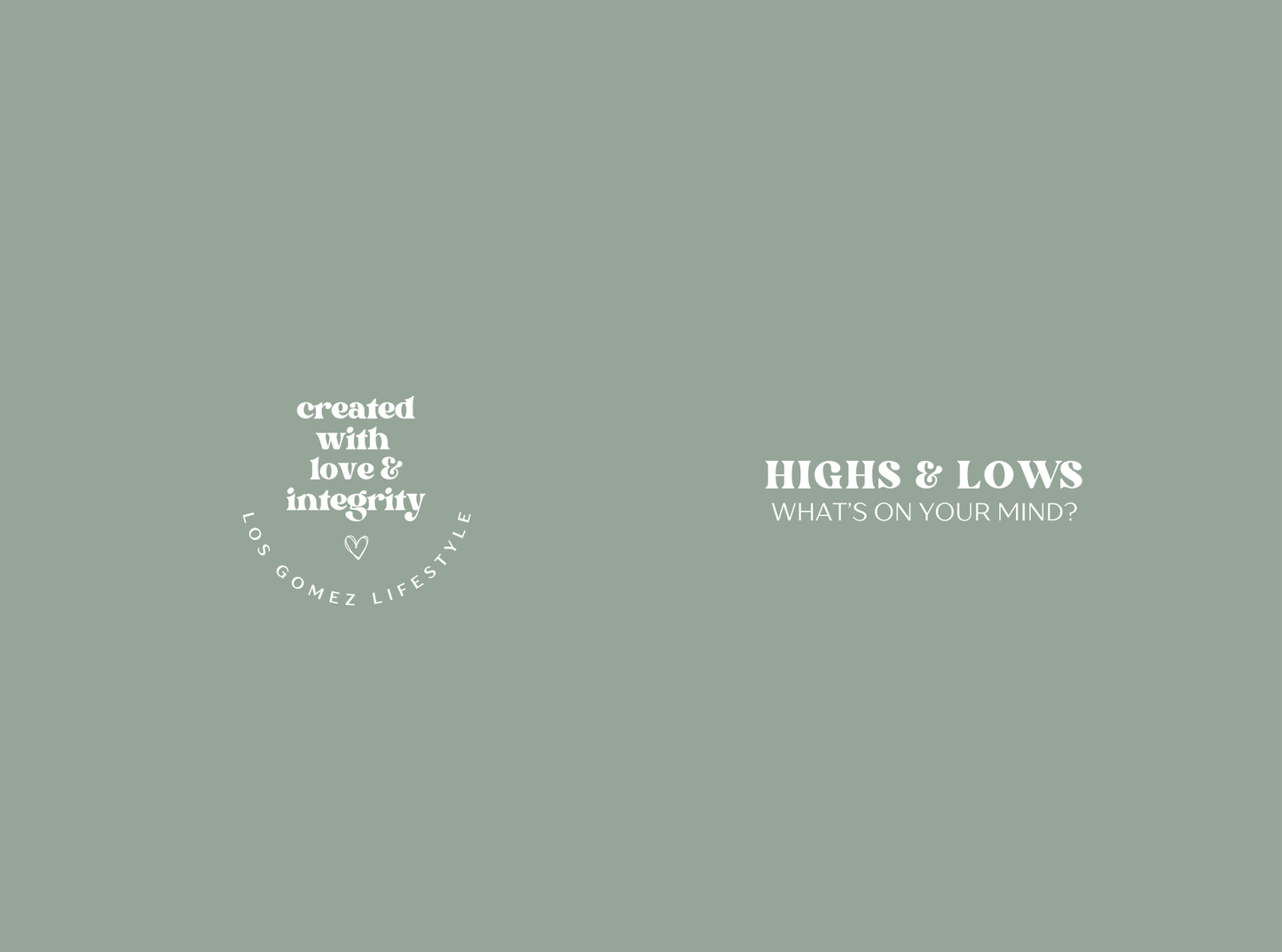 Highs & Lows Journal (Paperback)